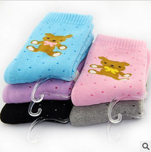 秋冬必備！超萌卡通小熊毛圈襪，十雙包郵打造溫暖時尚